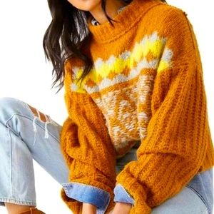 Free People Alpine Crop Mock Neck Sweater